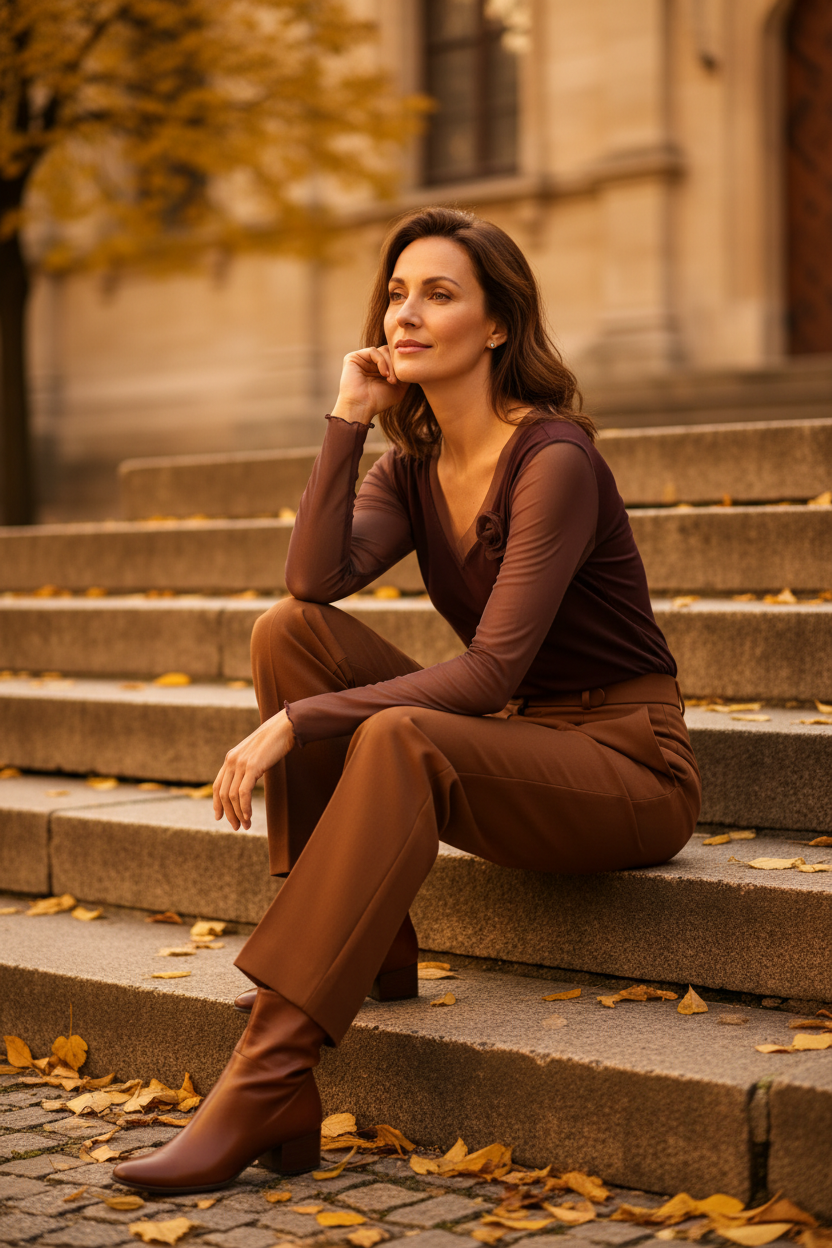 T-shirt résille bordeaux — mise en situation