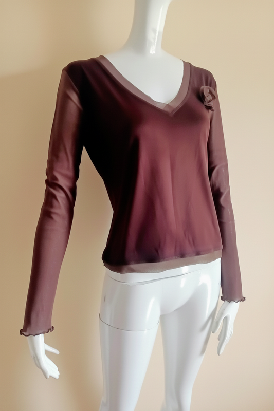T-shirt résille fond beige