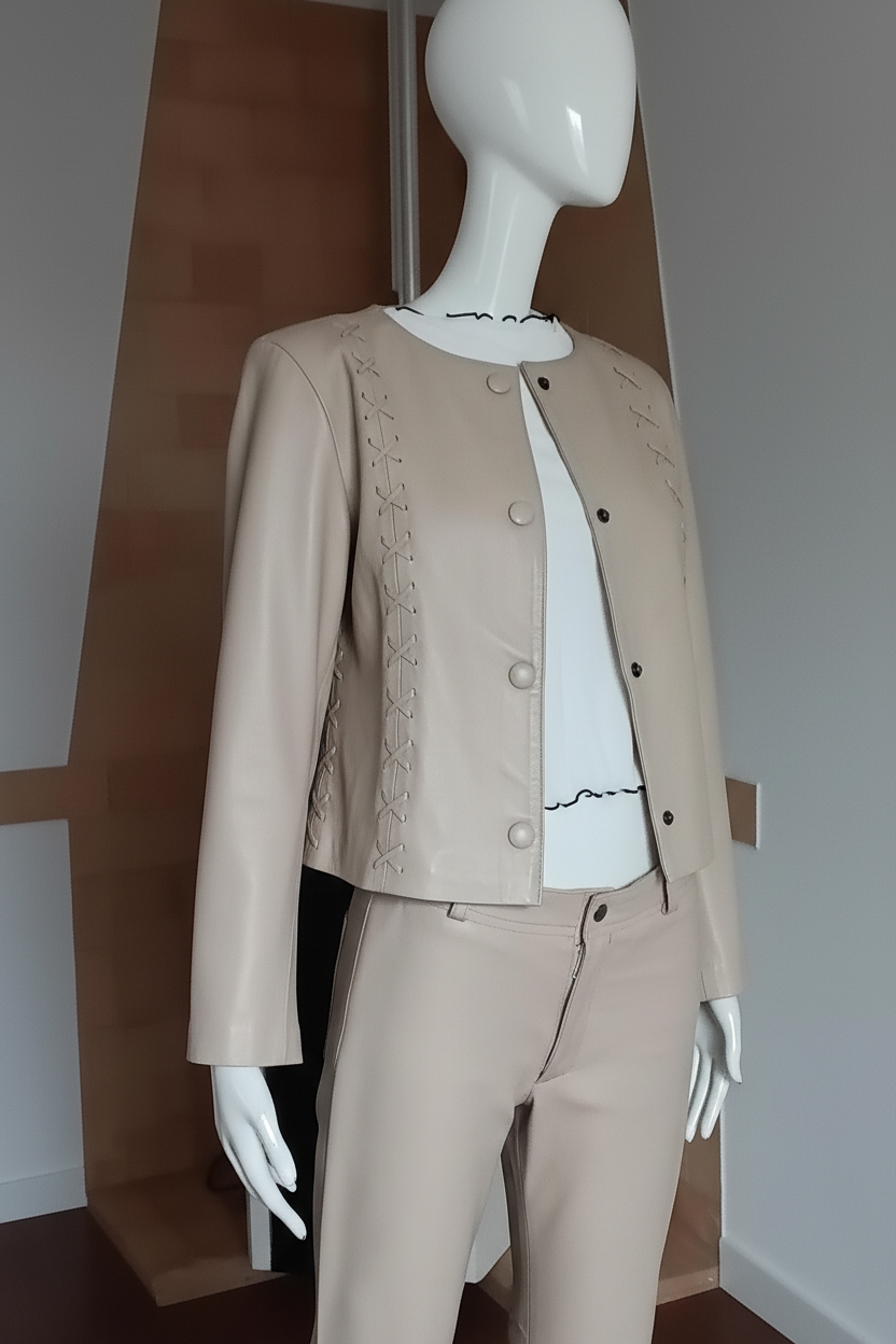 Tailleur beige fond chaud