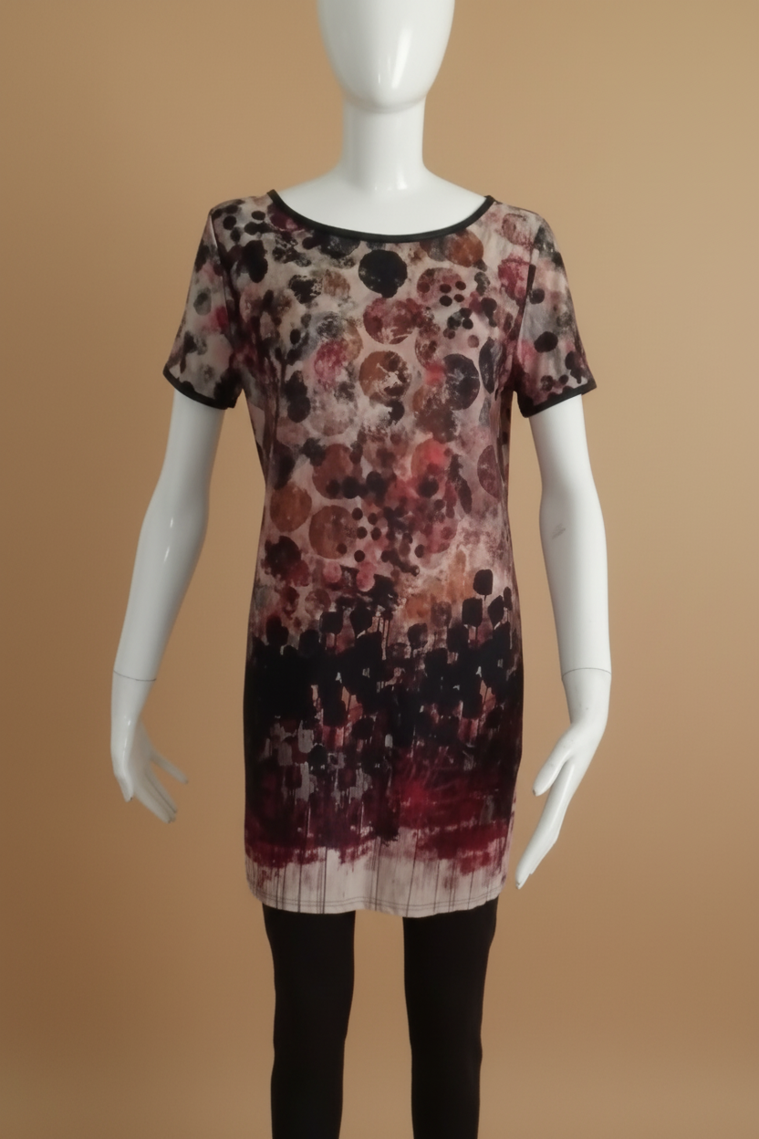 Tunique imprimé floral fond beige