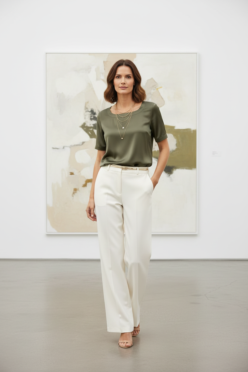 Tunique vert kaki — version galerie d'art